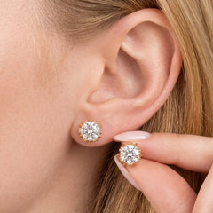 Snowflake Moissanite Stud Earrings