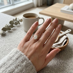 Aurelia Oval Moissanite Tulip Setting Ring