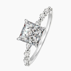 Square Princess-cut Moissanite Ring