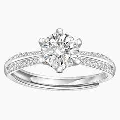 Moissanite Cathedral Engagement Ring