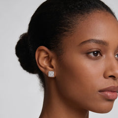 Sugar Cube Moissanite Stud Earrings