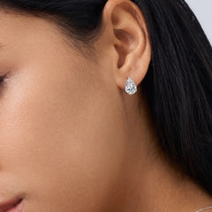 Pear Shape Moissanite Stud Earrings