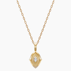 Aurelia Geometric Marquise Cut Moissanite Pendant Necklace