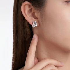 Geometric-shaped Moissanite Stud Earrings