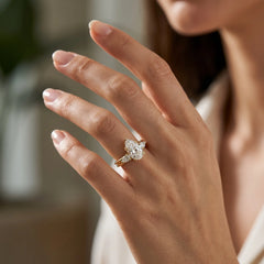 Vaelora 3 Carat Pear Three-Stone Double Band Moissanite Ring