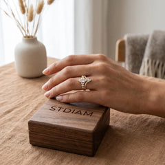 Elysium Marquise Moissanite Crown Ring Set