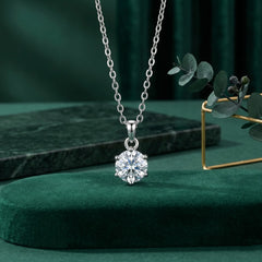Eternal Sparkle 6-Prong Moissanite Statement Necklace
