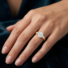 Vaelora 3 Carat Round Three-Stone Double Band Moissanite Ring