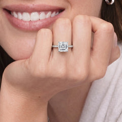2mm Classic Asscher Cut Moissanite Ring