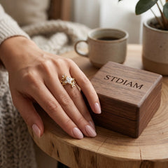 Elysian Flora Marquise Botanical Stacking Ring Set