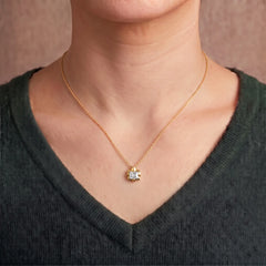 Aurévia 2 Carat Radiant Moissanite Sculpted Pendant Necklace