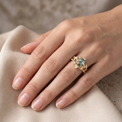 Sylvarenne Oval Moss Agate Woodland Ring Set