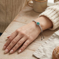 Green Gypsophila Moissanite Bracelet