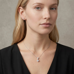 Élarienne Graduated Heart Three-Stone Moissanite Drop Necklace