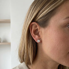 Classic Bezel Set Round Cut Brilliant Moissanite Stud Earrings