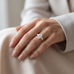 Vaelora 3 Carat Oval Three-Stone Double Band Moissanite Ring