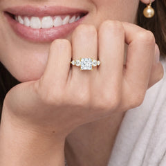 Five Stones Princess Moissanite Ring