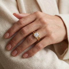 Tressa 3.5 Carat Asscher Moissanite Twisted Rope Ring