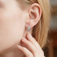 Maple Leaf Moissanite Hoop Earrings