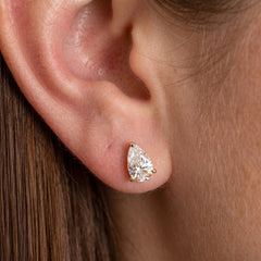 Pear Cut Moissanite Stud Earrings