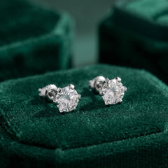 Classic Six-prong Moissanite Stud Earrings