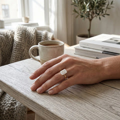 Tulip Amara Emerald-Cut Moissanite Solitaire Ring