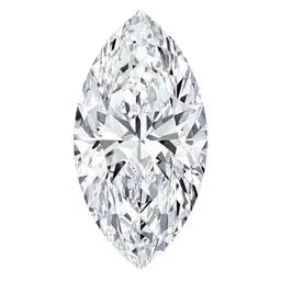 loose marquise cut gemstone with brilliant facets on white background