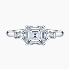 Einzigartiger Moissanit-Ring im Asscher-Schliff