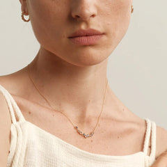 Luxury Ocean Blue Zircon Wave Pendant Necklace
