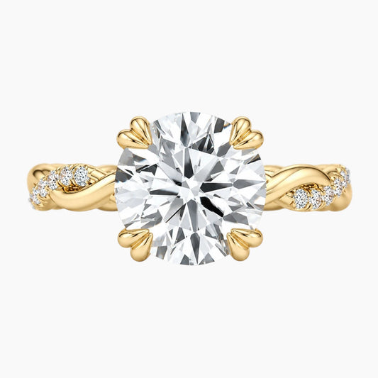 2ct Round Moissanite Twisted Vine Ring