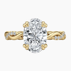 2ct Oval Moissanite Twisted Vine Ring