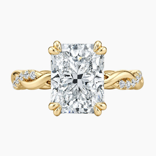 2ct Radiant Moissanite Twisted Vine Ring