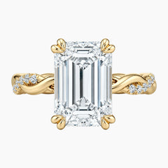 2ct Emerald Moissanite Twisted Vine Ring
