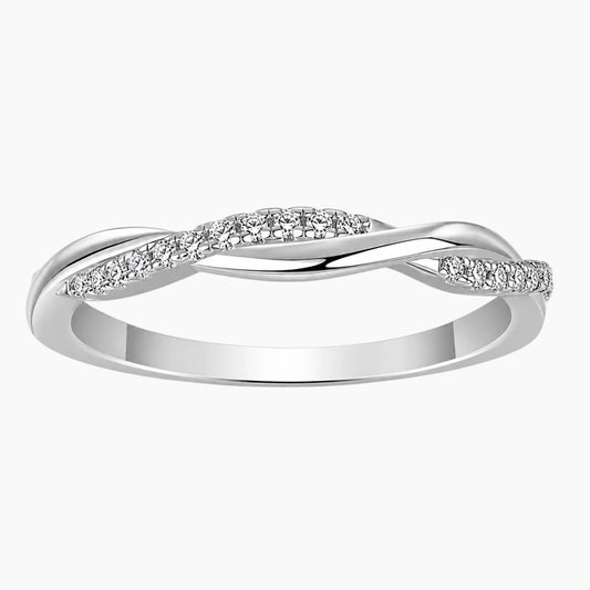 Fine Twist Half Eternity Stacking Ring
