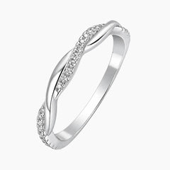 Fine Twist Half Eternity Stacking Ring