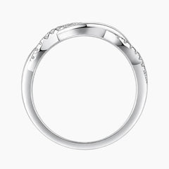 Fine Twist Half Eternity Stacking Ring