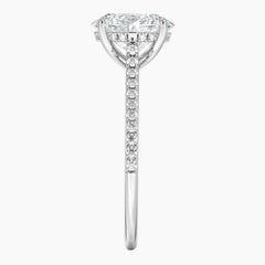 Amelie Half Coverage Pear Halo Moissanite Ring
