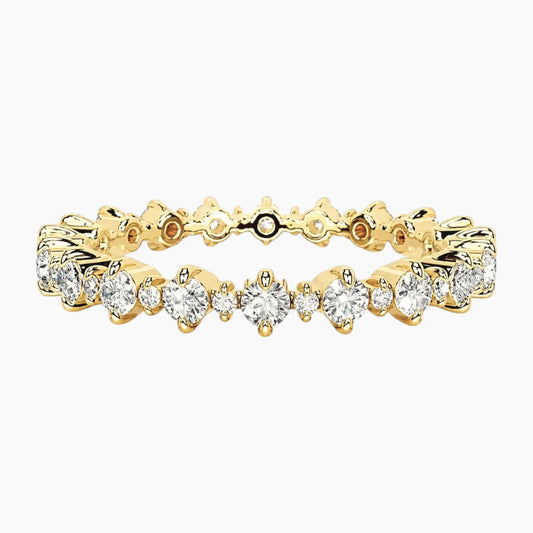Vintage Crown Moissanite Wedding Band