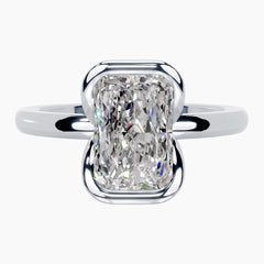 Half Bezel Radiant Moissanite Ring