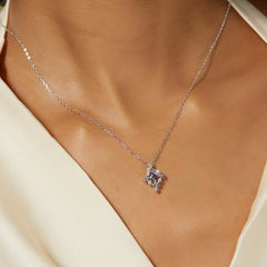 The Isolde Princess-Cut Lab-Grown Alexandrite Filigree Necklace