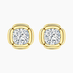 Fiorenne Cushion Moissanite Blossom Stud Earrings