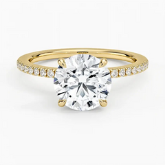 Round Brilliant-Cut Single Moissanite Ring