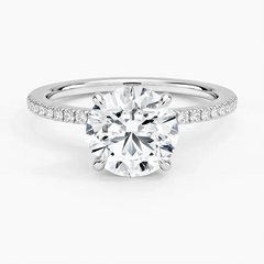 Round Brilliant-Cut Single Moissanite Ring