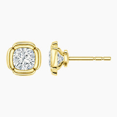 Fiorenne Cushion Moissanite Blossom Stud Earrings
