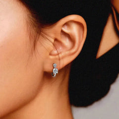 Four-prong Moissanite Hoop Earrings