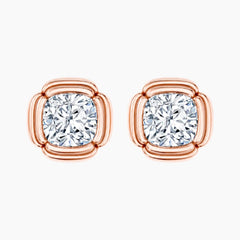 Fiorenne Cushion Moissanite Blossom Stud Earrings