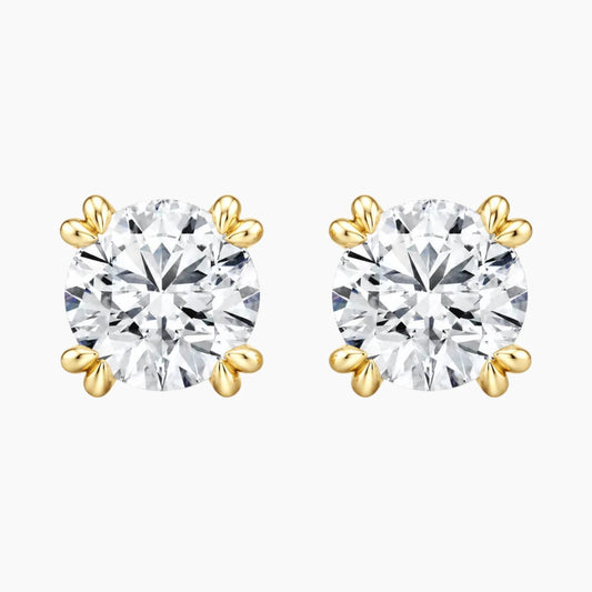 Éverelle Round Double-Claw Moissanite Stud Earrings