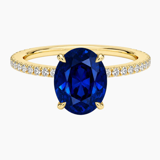 Demi Three-Quarter Coverage Oval Lab-Grown Sapphire Ring
