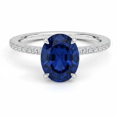 Demi Three-Quarter Coverage Oval Lab-Grown Sapphire Ring
