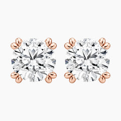 Éverelle Round Double-Claw Moissanite Stud Earrings